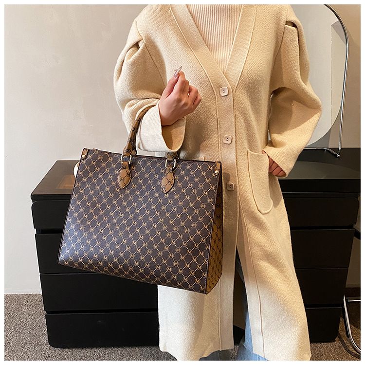 grande capacità tote bag nuova borsa per la spesa retrò leggera borsa di lusso per pendolari borsa a tracolla portatile_voghion.com
