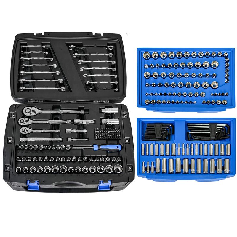 Black Hand Tool Box With Toolset 266Pcs_voghion.com