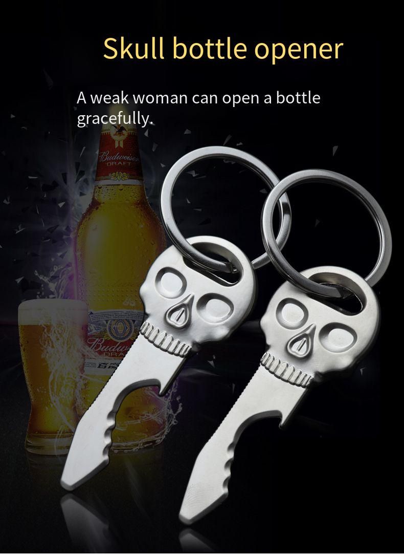 Best-selling Halloween Skull Keychain Metal Serrated Multi-functional Bottle Opener Pendant Gift_voghion.com