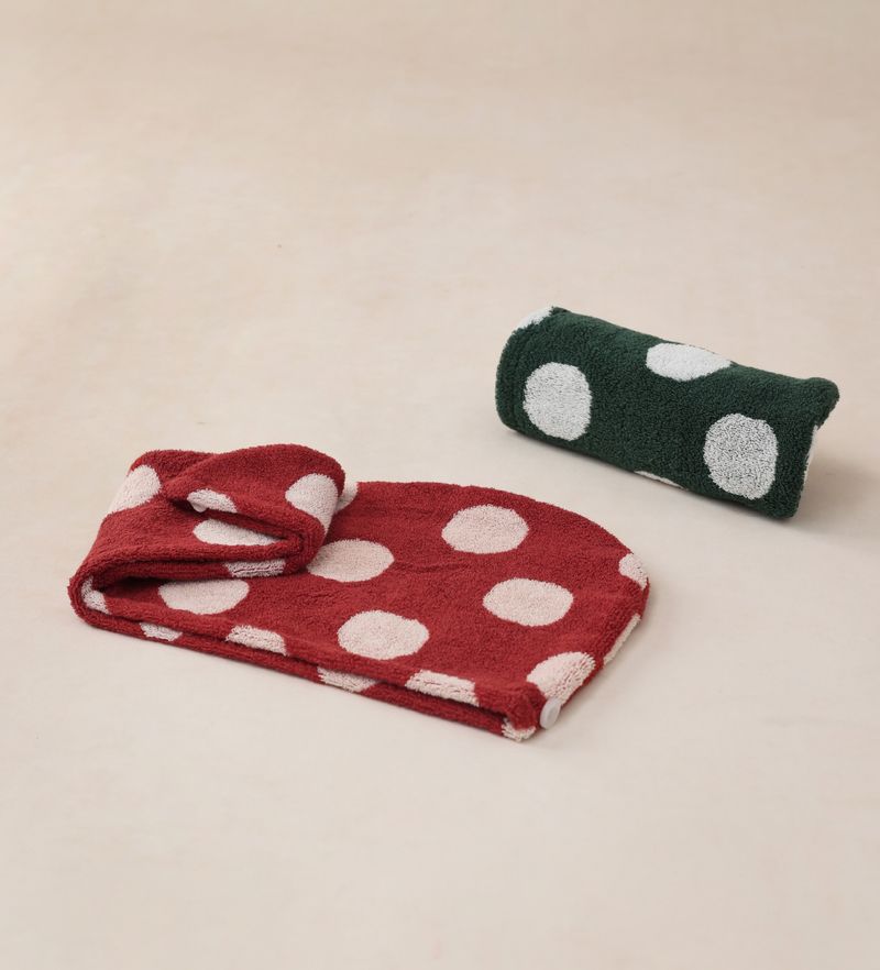 Lillian Neue doppelseitige Frottee-Haarhaube aus garngefärbter, saugfähiger Baumwolle mit langen Stapelfasern_voghion.com