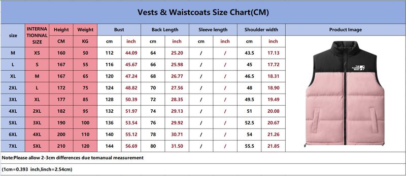 Men's Clothing Style Down Cotton Vest For Men In Autumn And Winter, Enlarged And Thickened, Warm And Stand Up Collar Jacket With Letter Print_voghion.com