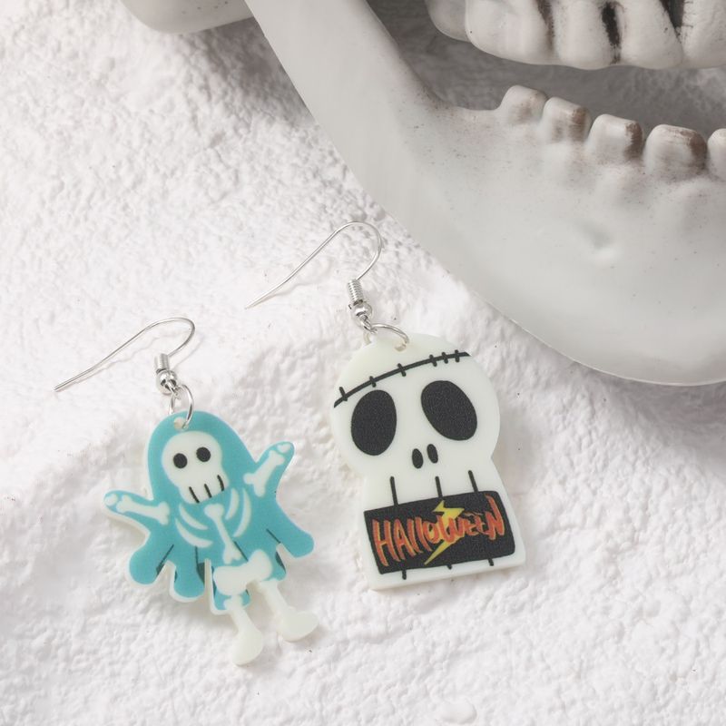 Nuovi orecchini a forma di zucca fantasma di Halloween, in acrilico, completamente personalizzati, ecologici_voghion.com