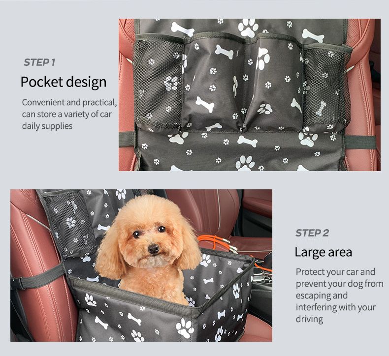 Dog Car Seat With Storage Pockets,Scratch Proof Durable Pet Booster Car Front Seat For Small Medium Dog_voghion.com