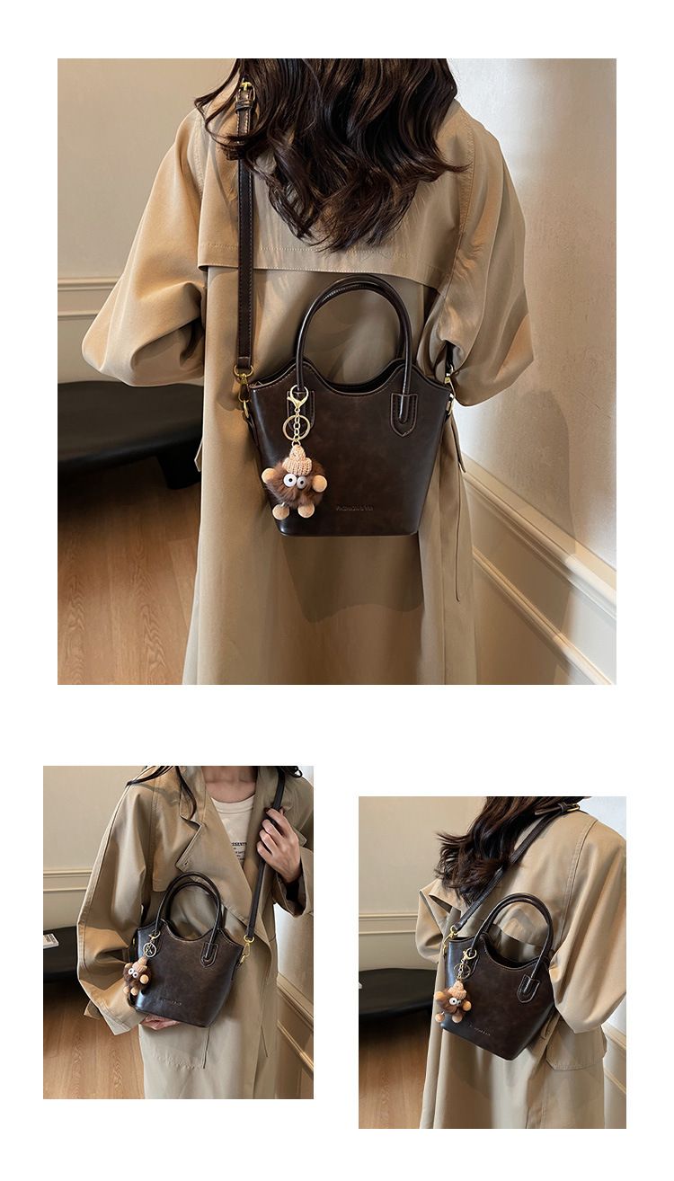 Borsa a tracolla alla moda da donna modello 2024, tinta unita, piccola borsa quadrata da portare a mano, borsa a secchiello con tracolla singola_voghion.com