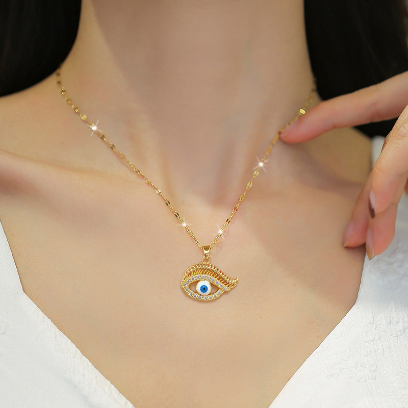 Trendy Boho Boze Oog Roestvrijstalen Kettingen Voor Vrouwen Mode Turkije Blauwe Ogen Hanger Charme Feest Sieraden Cadeau_voghion.com