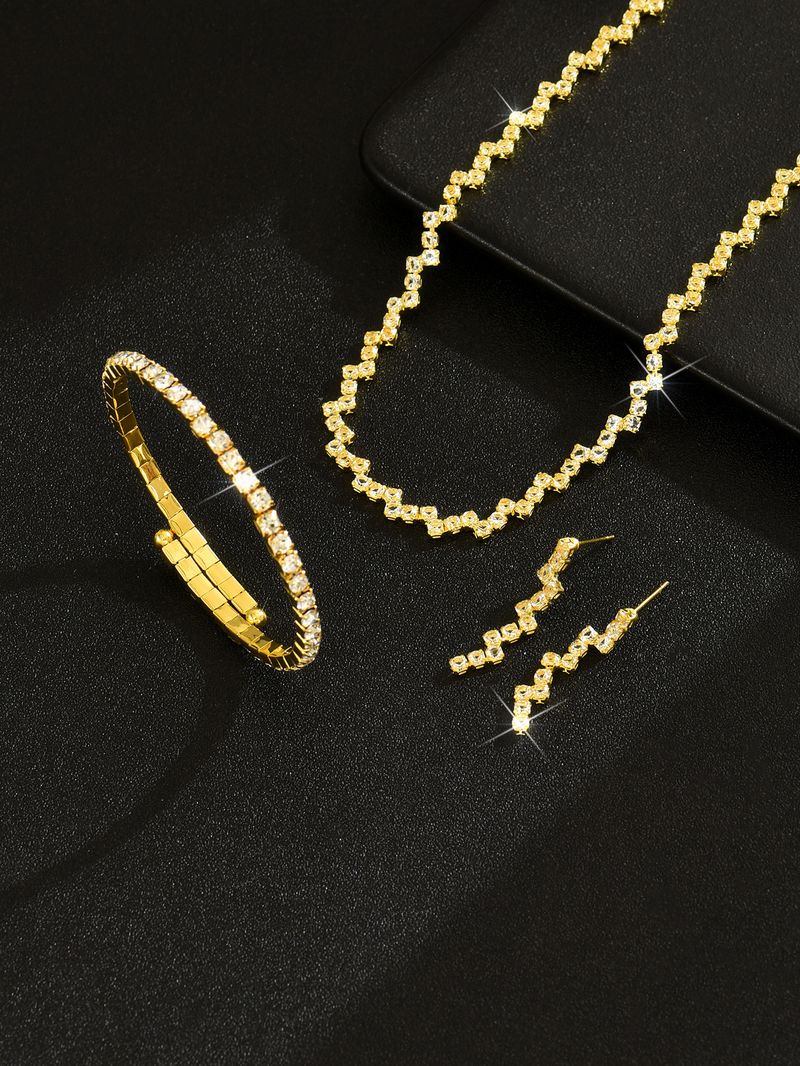 Set di gioielli da sposa, collana, orecchini, bracciale, catena per clavicola, accessori per abito da sera_voghion.com