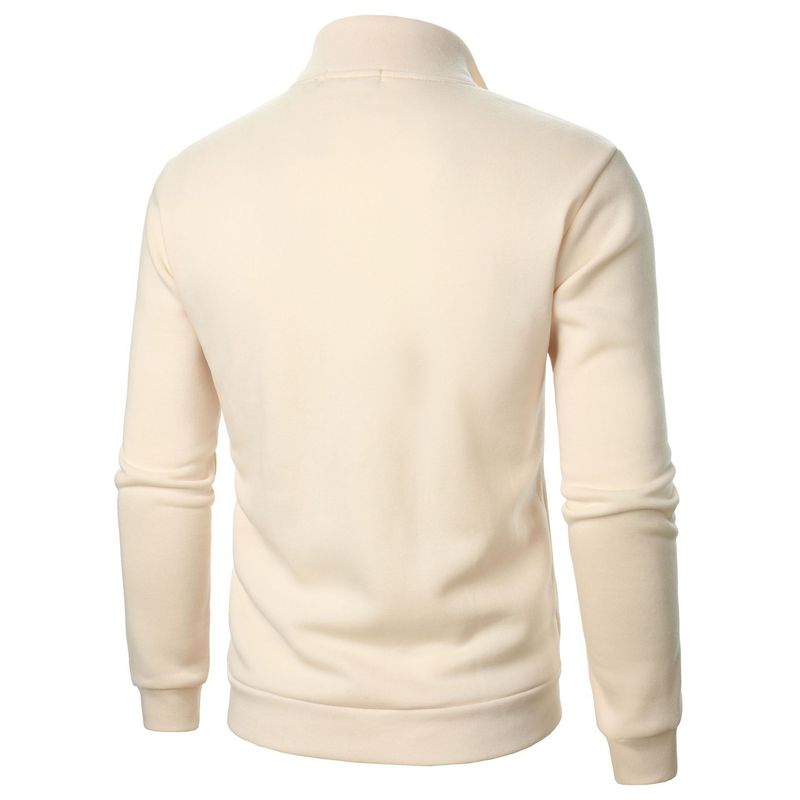 Casual Half-Zip Stand Collar Trendy Simple Loose Plus Size Fleece Men's Sweatshirt Cross-Border_voghion.com