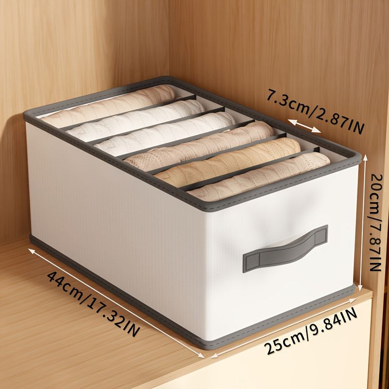 Foldable Storage Organizer With Dividers | Space-Saving Polyamide Drawer Organizer For Clothes Underwear Towels Home Dorm Bedroom142_voghion.com