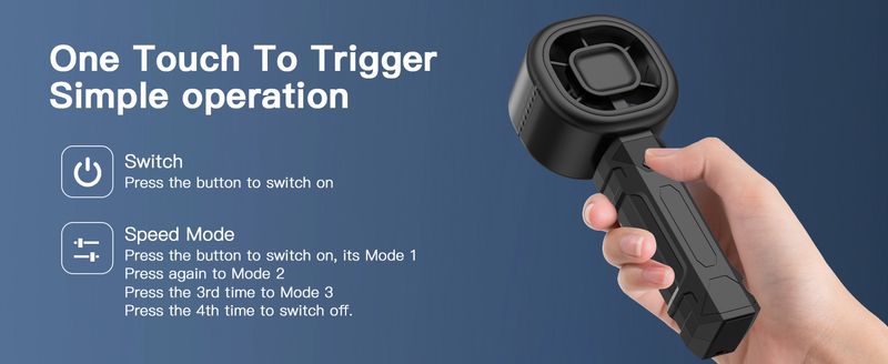 Digital Mini Handheld Fan - 3 Speeds 3000mAh USB_voghion.com