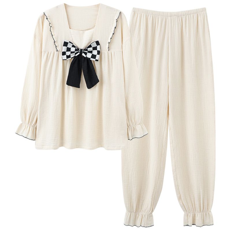 Herbst winter neue frauen baumwolle ärmeln lange hosen pullover pyjamas atmungs nette mädchen hause kleidung frühling und_voghion.com