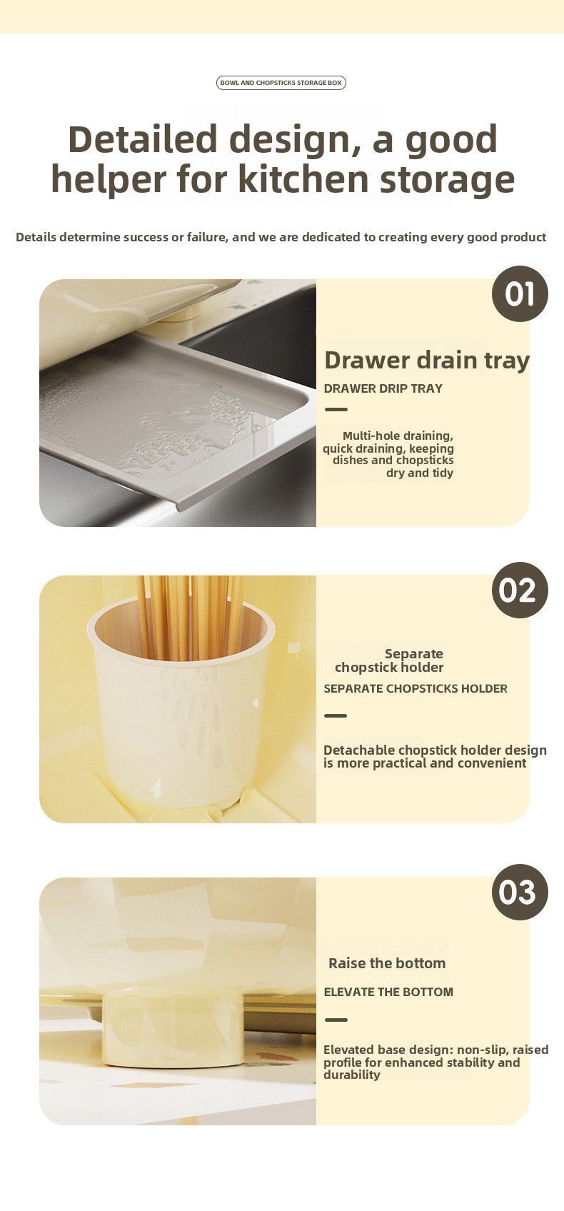 Ciotola scolapiatti con coperchio Huihai, portaoggetti per stoviglie, contenitore per ciotole e bacchette_voghion.com