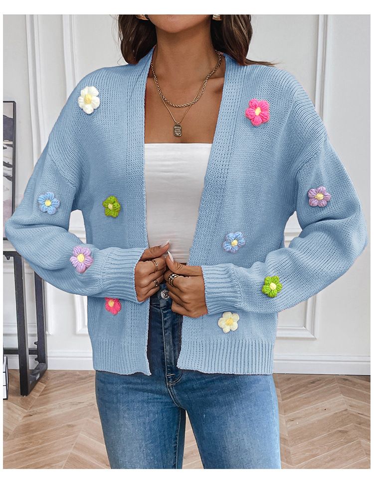 Women's Striped Knitted Cardigan Jacket Fashion Loose Long Halloween Sweater Cardigan_voghion.com