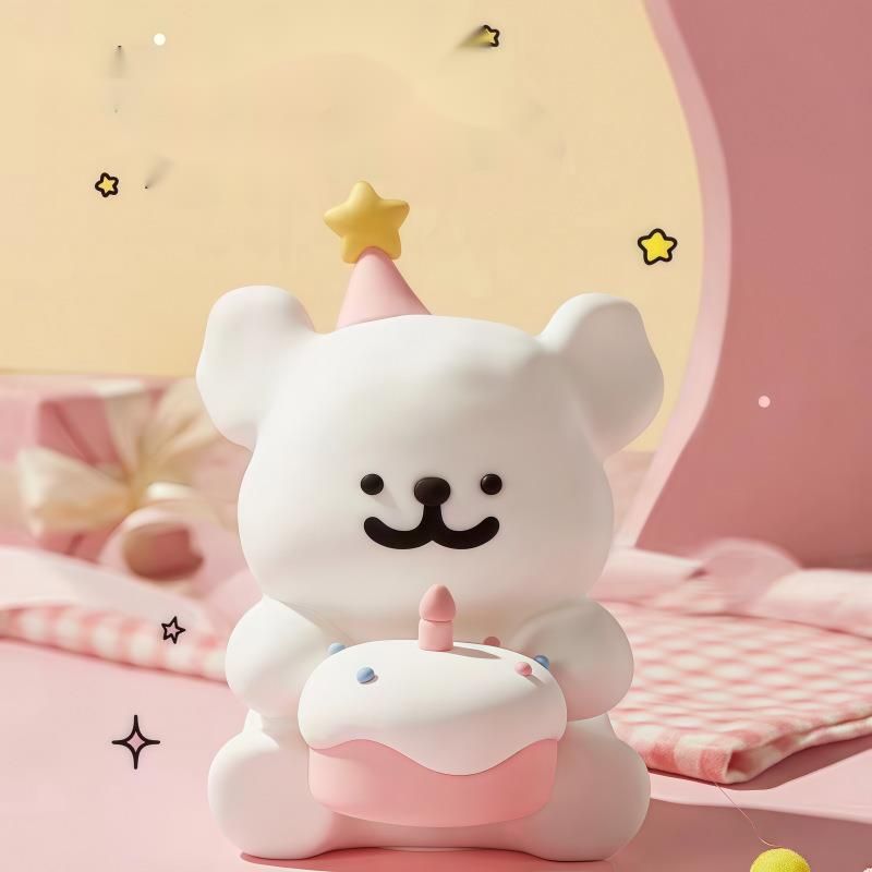 Line Puppy Atmosphere Night Light Children's Bedroom Bedside Sleep Small Table Lamp Gift For Girlfriends_voghion.com