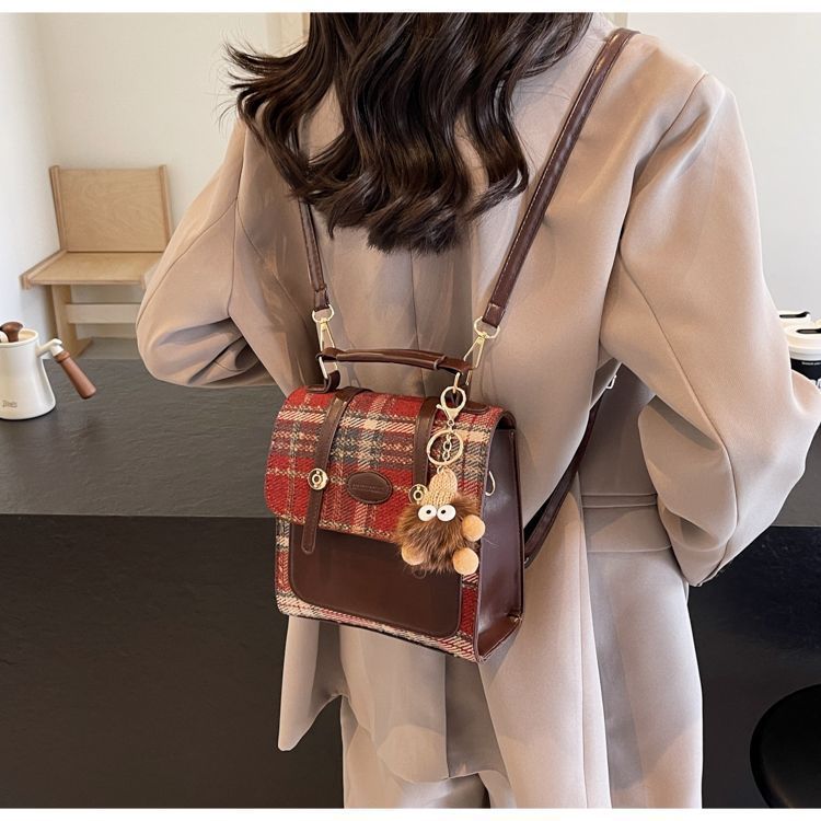Zaino da college di fascia alta, borsa da donna in stile britannico, nuova e semplice borsa da viaggio per la scuola a quadri 2025_voghion.com