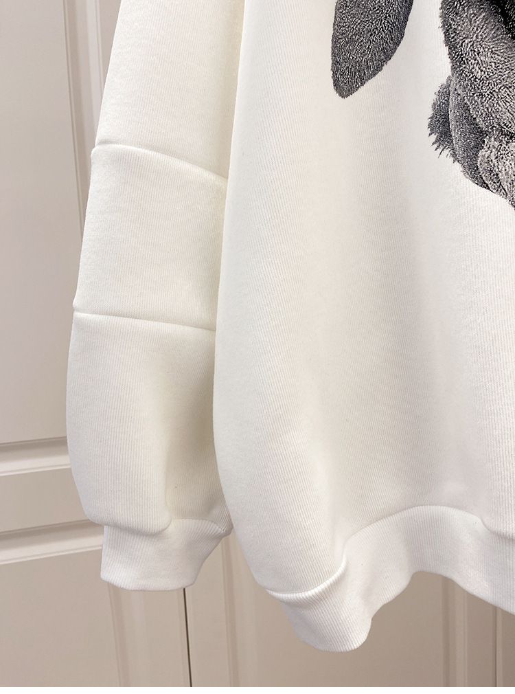 Versione coreana Ins2024 Nuova felpa con cappuccio casual ampia per le donne con pile spesso e autunno/inverno tridimensionale lunga_voghion.com