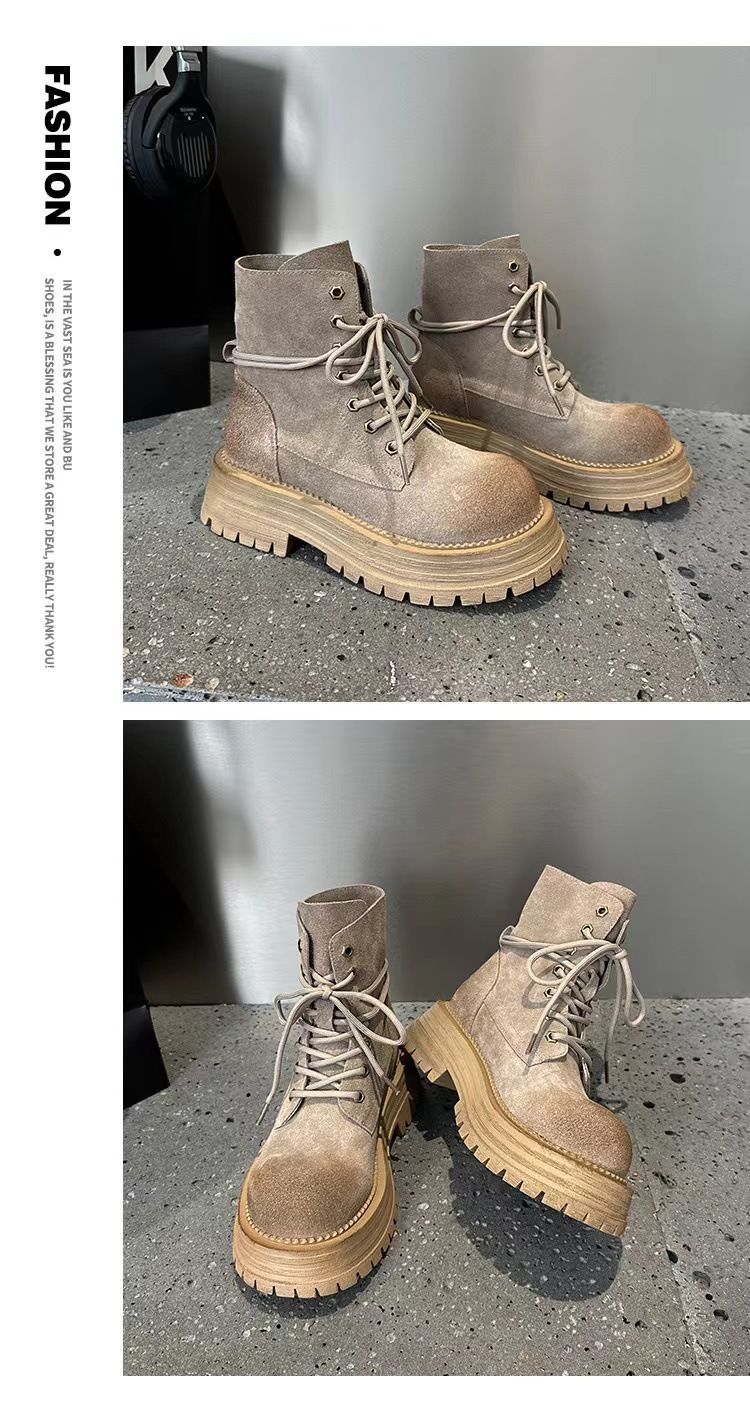 Cowboy Martin kvinnors sommar höst vintage tjock oled hort Britih tyle ingle boot, mall och perforerat arbete_voghion.com