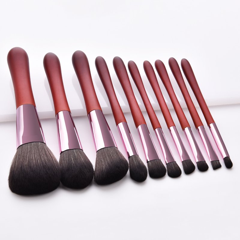 10-delige make-upborstelset, kalebas rode staart, mahoniehouten penseelpunt, blushborstel, schoonheidshulpmiddelen GUJHUI_voghion.com