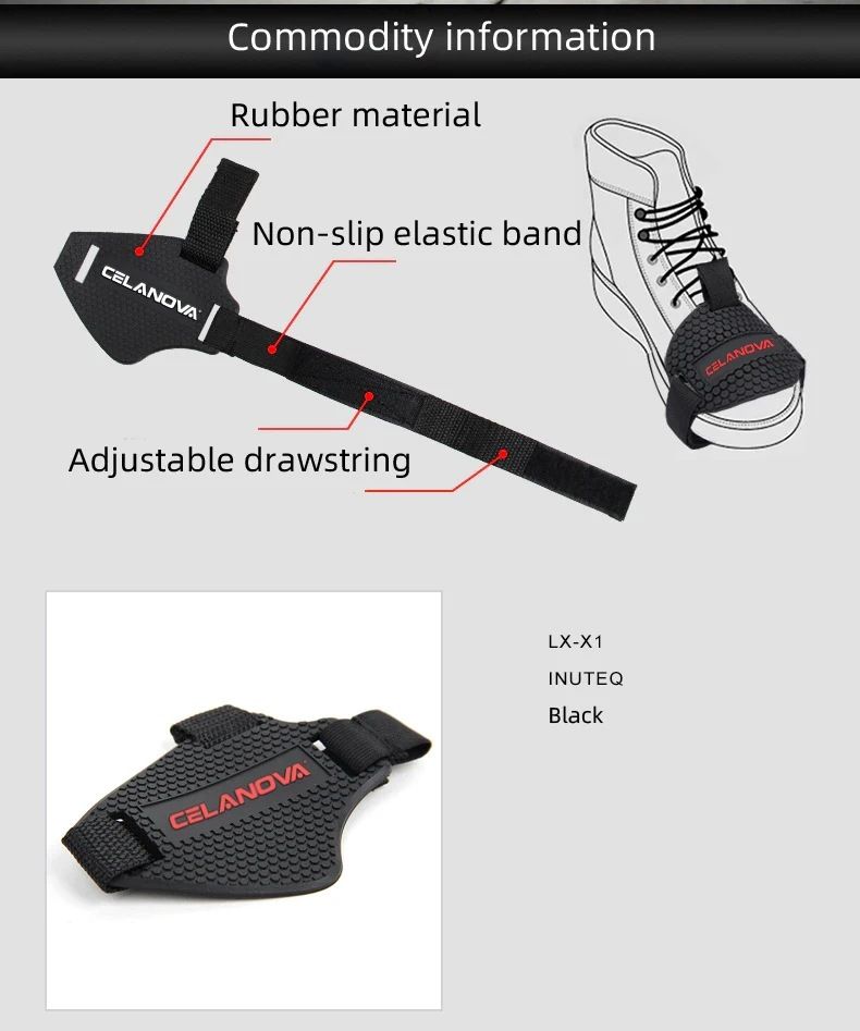 Shift Anti-Slip Rubber Boot Pad Cover Motorcycle Shoe Protector Adjustable Gear Shifter_voghion.com
