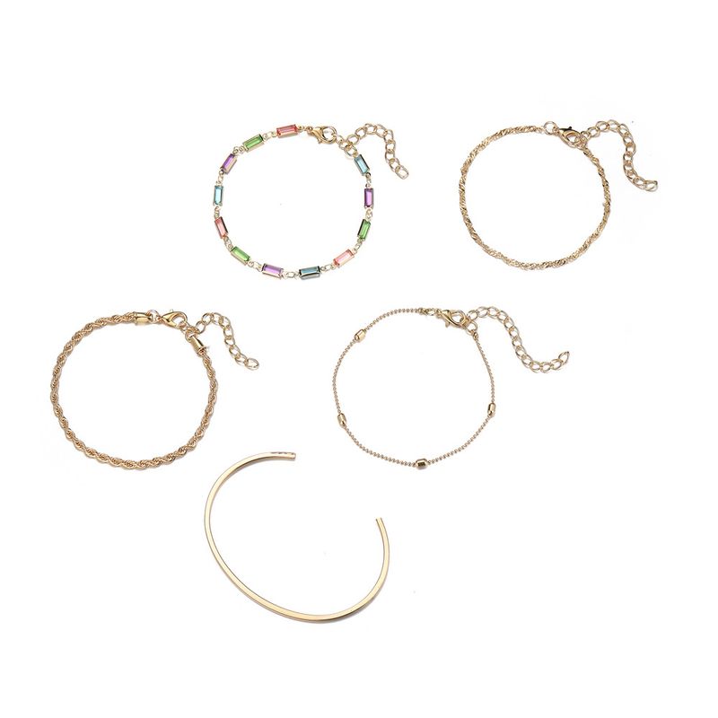 Nieuwe combinatie modieuze en gepersonaliseerde kleurrijke kralen open armband set van 5_voghion.com
