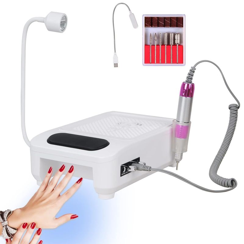 TaFoyu 4-in-1-Saug- und Nagelknipser, multifunktionale Staubentfernungsmaschine, professionelle elektrische Nagelfeile mit 45.000 U/min_voghion.com