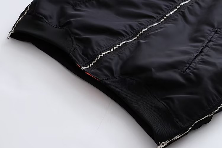 Women's plus-size bomber loose biker jacket_voghion.com