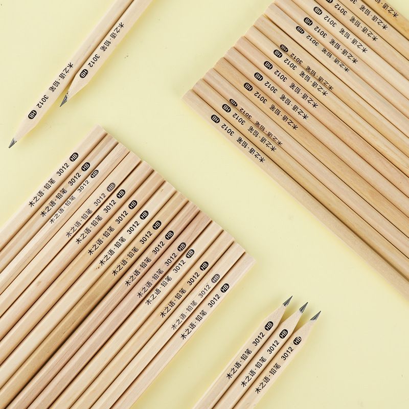 Lápices hexagonales de madera natural, paquete de 50 lápices HB al por mayor para niños y estudiantes, útiles escolares de escritura suave con opción de grabado._voghion.com