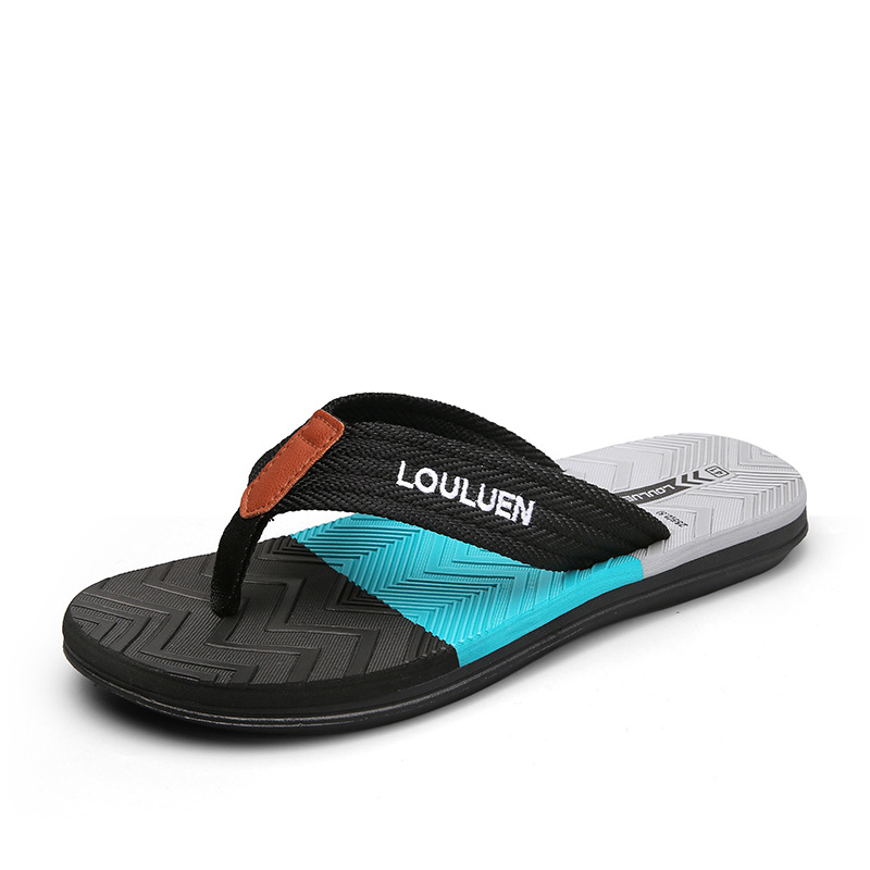 Nuovo stile di abbigliamento estivo, pantofole da spiaggia casual alla moda da uomo con motivo a spina di pesce, con clip sui piedi, pantofole fresche per uso domestico_voghion.com