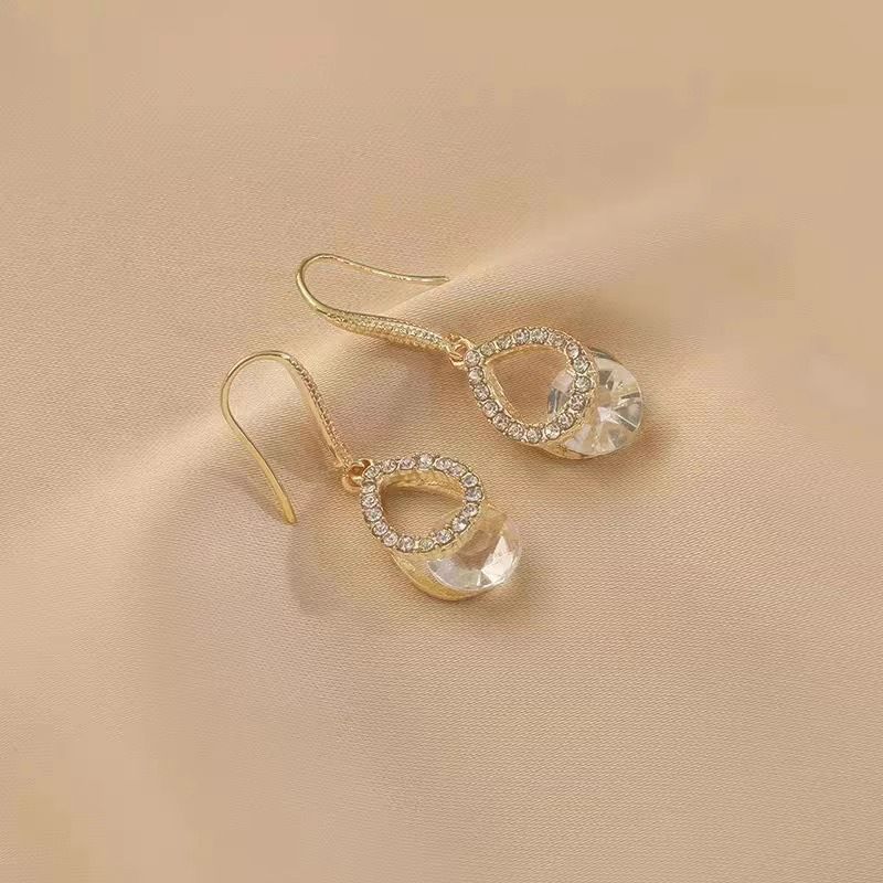 Opal Ear Hook Women's Simple New Internet Celebrity High-end Ear Hook Temperament Personalized Fashion Jewelry Versatile Trendy Earrings_voghion.com
