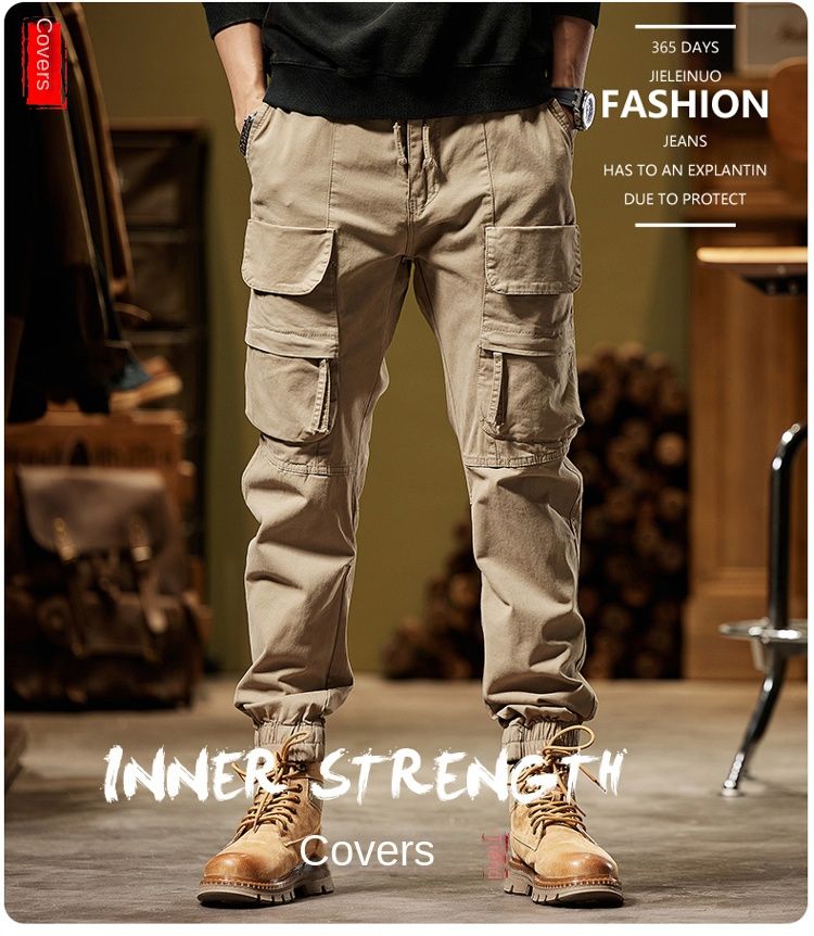 New personalized high street style tooling trousers casual trousers versatile simple fashion niche design leggings_voghion.com