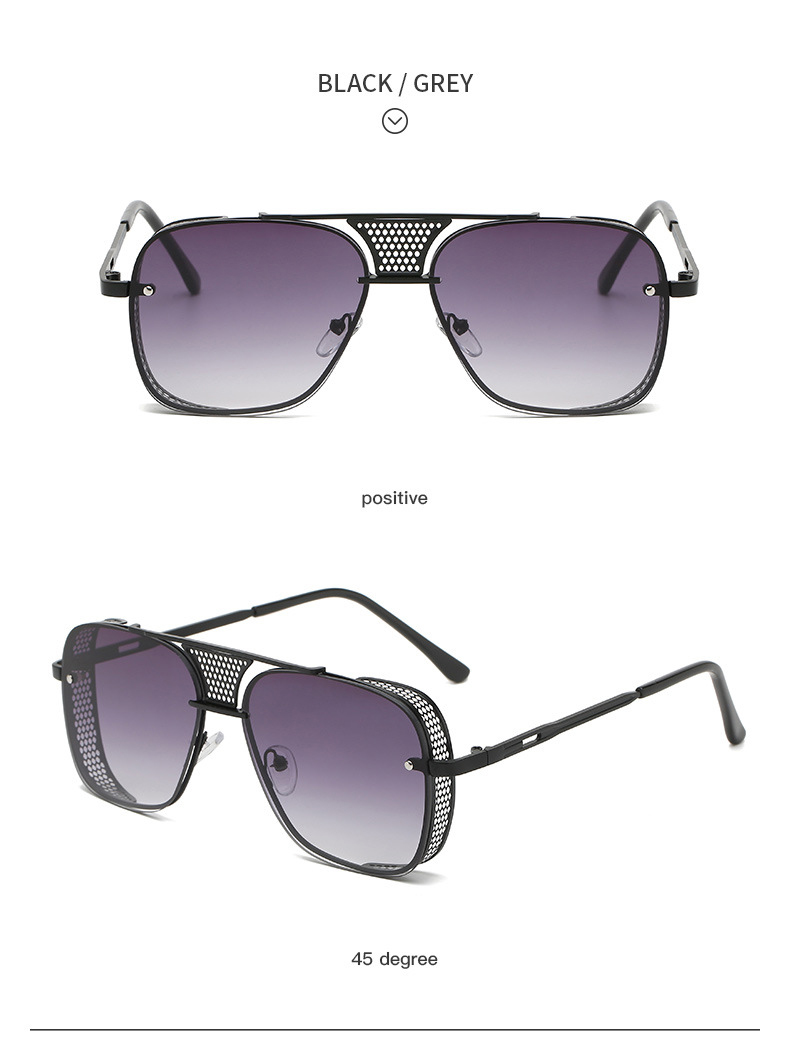 2021 New Style Square Sunglae For Men Fahion Steampunk Glae Hollow Out Oculo De Sol Maculino Vintage Punk_voghion.com