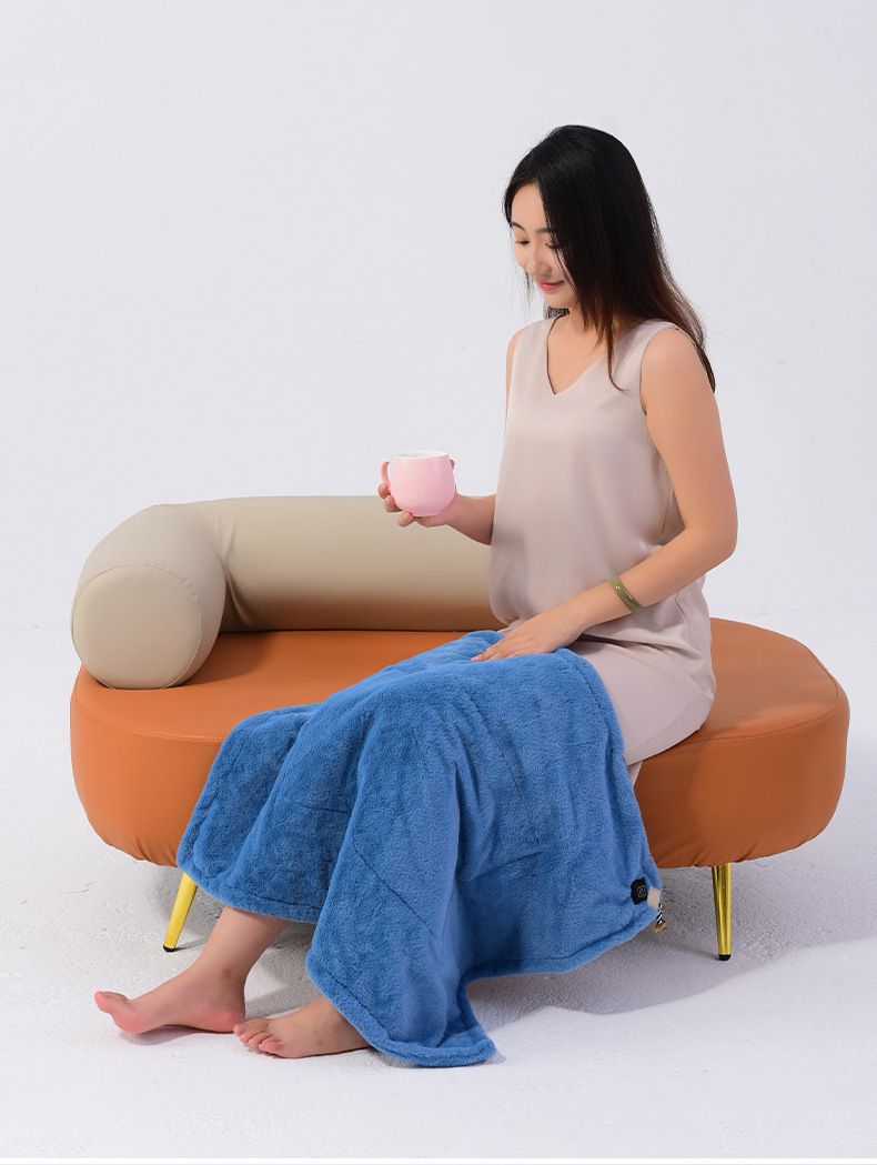 Manta térmica eléctrica de forro polar suave: manta calefactora portátil con USB para el hogar y viajes, temperatura ajustable, certificación FCC/CE_voghion.com