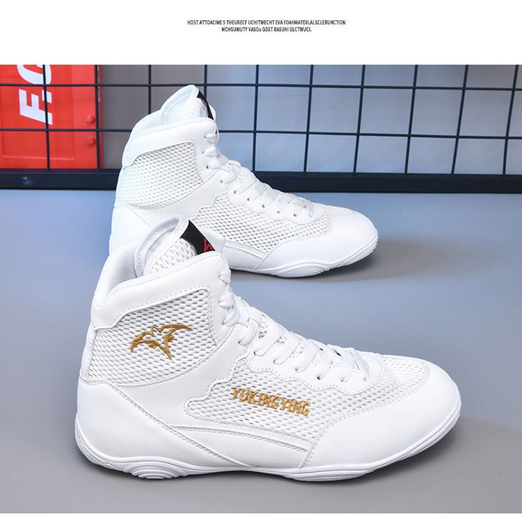 Scarpe unisex, nuove scarpe da boxe professionali, scarpe da combattimento Sanda, traspiranti, antiscivolo, resistenti all'usura, per allenamento e competizione._voghion.com