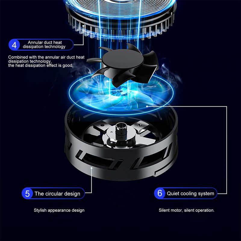 Kunjiuyou Phone Cooler Magnetic Semiconductor Refrigeration Universal Quick Cooling Mobile Phone Tablet Cooling Fan For Gaming-Black_voghion.com