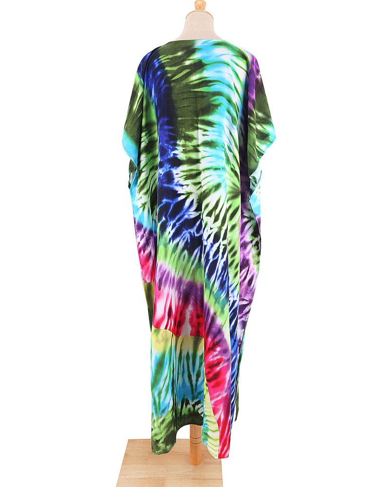 Strandkleid aus 100 % Baumwolle für Damen – Sonnenshirt mit Boho-Print, locker sitzende Bademode, Langarm-Tunika für den Urlaub am Pool_voghion.com