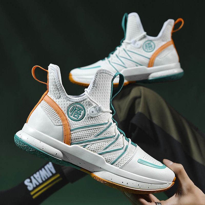 Summer high-top basketball shoes flying woven mesh surface student youth training sneaker rubber sole male 8752-piece delivery_voghion.com