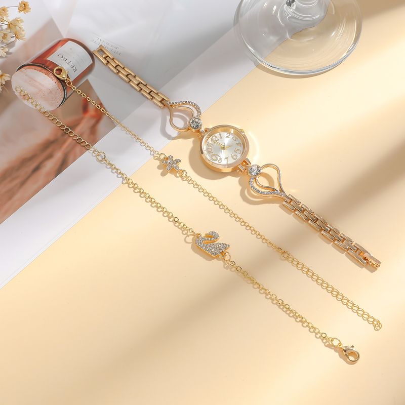 Nuevo conjunto de pulsera con diseño de cisne y flor con esfera digital aurora y estilo nicho_voghion.com