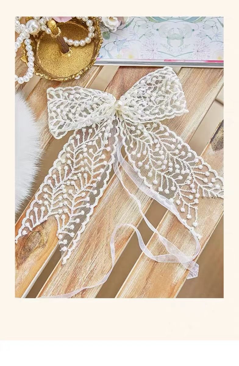 Raffhalter aus Spitzenschleife, leichter, luxuriöser französischer Vorhang mit Kordelzugschnalle im koreanischen Stil, ohne Bohren, schönes, transparentes Bindeseil_voghion.com