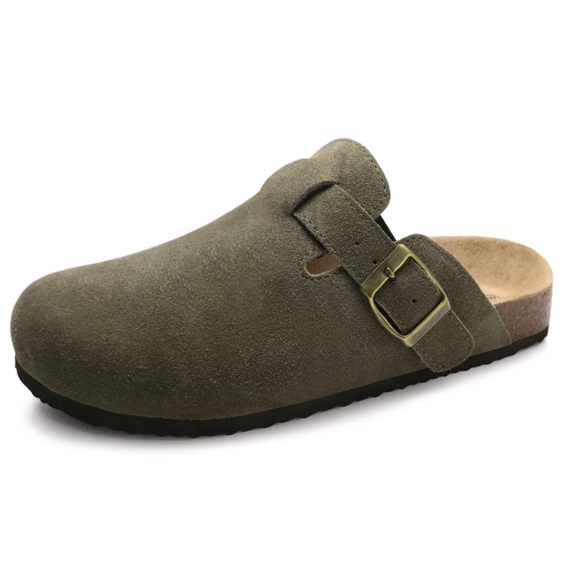 Bebealy Classic Mules Cork Footbed Clogs Slippers with Arch Support Fashion Beach Slides Soft Suede Potato Shoes For_voghion.com