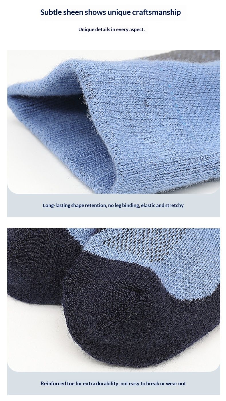 Surge Surge Herbst-Schneesocken aus warmer Merinowolle, Sport-, Ski- und Wintersocken, dick, lang, für Damen und Herren, zum Wandern und Laufen_voghion.com