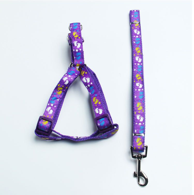 Fashion Patch Pet Multiple Colors Available Chest Harness Set Leash Dog Rope_voghion.com