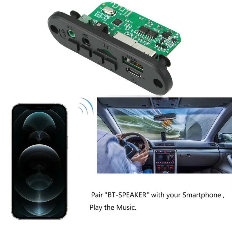 5V DC Wireless Bluetooth DIY MP3 Decoder Board 6W 10W Amplifier Handsfree Music Player Car FM Radio Module TF USB 3.5mm_voghion.com