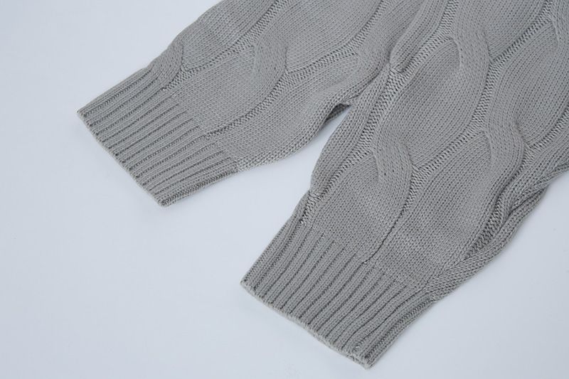 Trendy Brand Cable Knit Pullover Sweater For Couples, Autumn Winter 2025, Loose And Lazy Style, Niche Shawl Knitwear_voghion.com