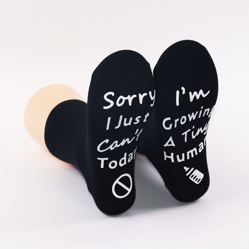 Désolé, je ne peux tout simplement pas. Chaussettes adhésives antidérapantes avec lettres anglaises amusantes pour petits humains_voghion.com