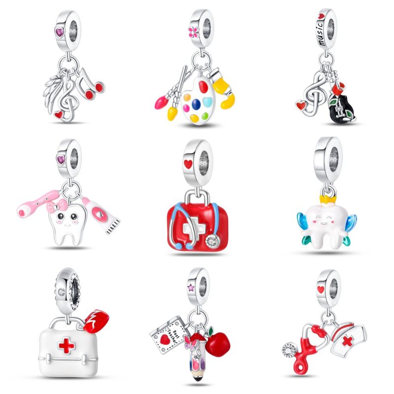 Gioielli da donna in argento 925 placcato in rame, con nota musicale, scatola per medicinali, perline per denti, ciondolo, accessori fai da te, bracciale_voghion.com