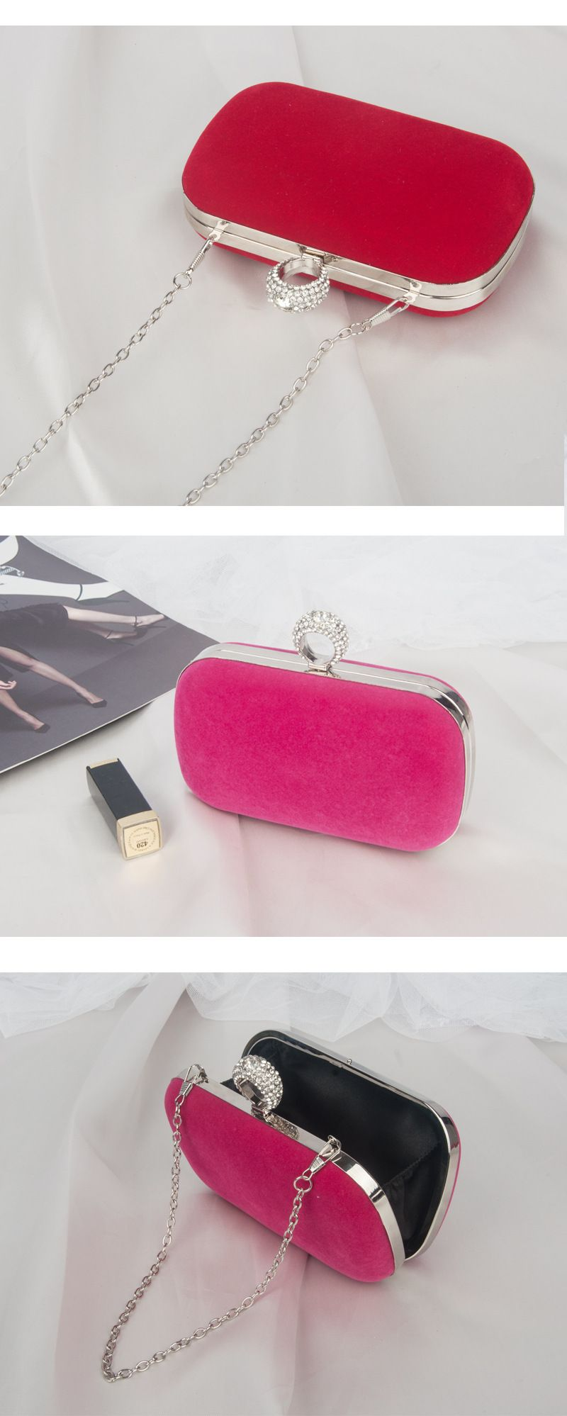 Klassische Veet Abend Retro Cheongsam Kleid High-End Damen Dia Tasche, Clutch Tasche_voghion.com