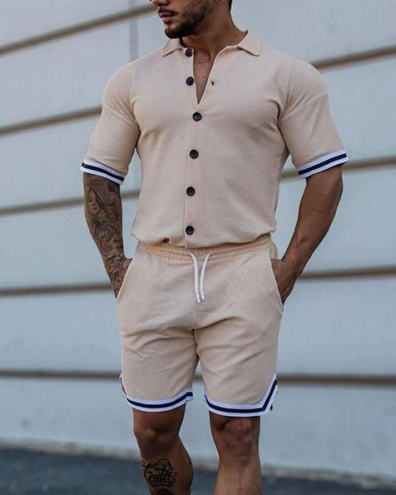Herrenbekleidung Herren Hawaiihemd Code 3D-gedruckte Shorts Hemd Anzug Sommer_voghion.com
