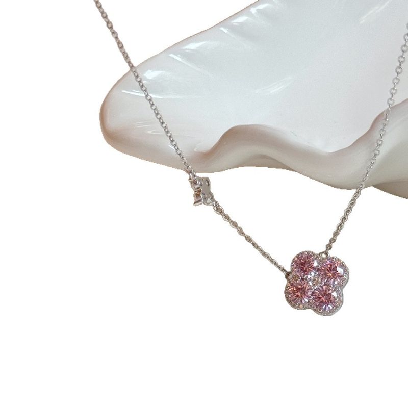 Pendentif pétale de fleur en zircon super scintillant N, chaîne de clavicule unique et douce, luxe léger haut de gamme_voghion.com