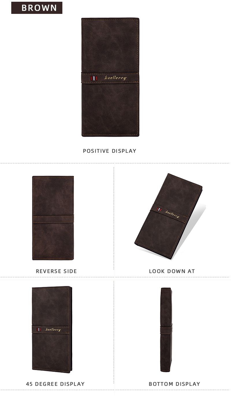 BAELLERRY Neue lange Herrenbrieftasche, europäisches und amerikanisches Retro-Design, Business-Brieftasche für mehrere Karten, Brieftasche aus weichem Leder mit Reißverschluss._voghion.com