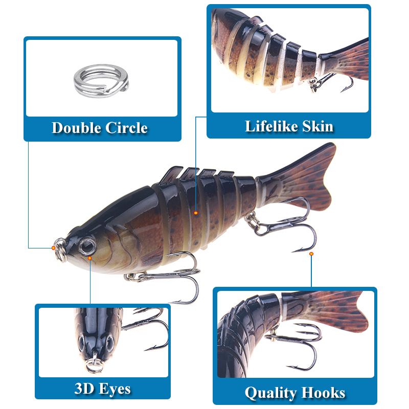 Köderfisch mit sieben Abschnitten, 16 g/10 cm, Minnow-Köder, harter Köder, Meeresangeln, Simulationsfischköder, Angelausrüstung_voghion.com