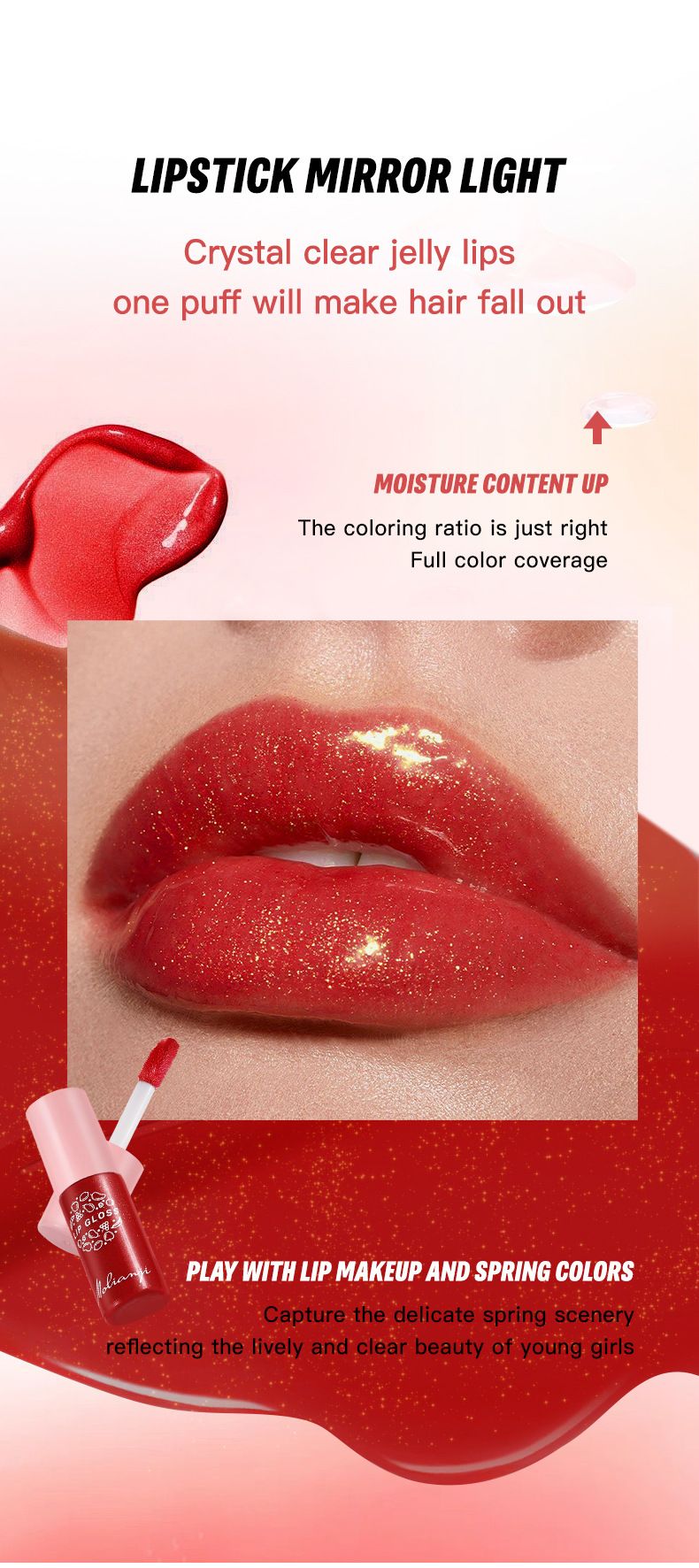 10-Color Lip Glaze Hydrating and Volumizing Lip Gloss Fine Shine Holding Makeup Color Beep Lip Brightening High Gloss Lip Gloss Set Box Set_voghion.com